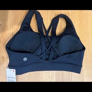 New with tags, black, Lululemon “Free to Be Elevated Bra